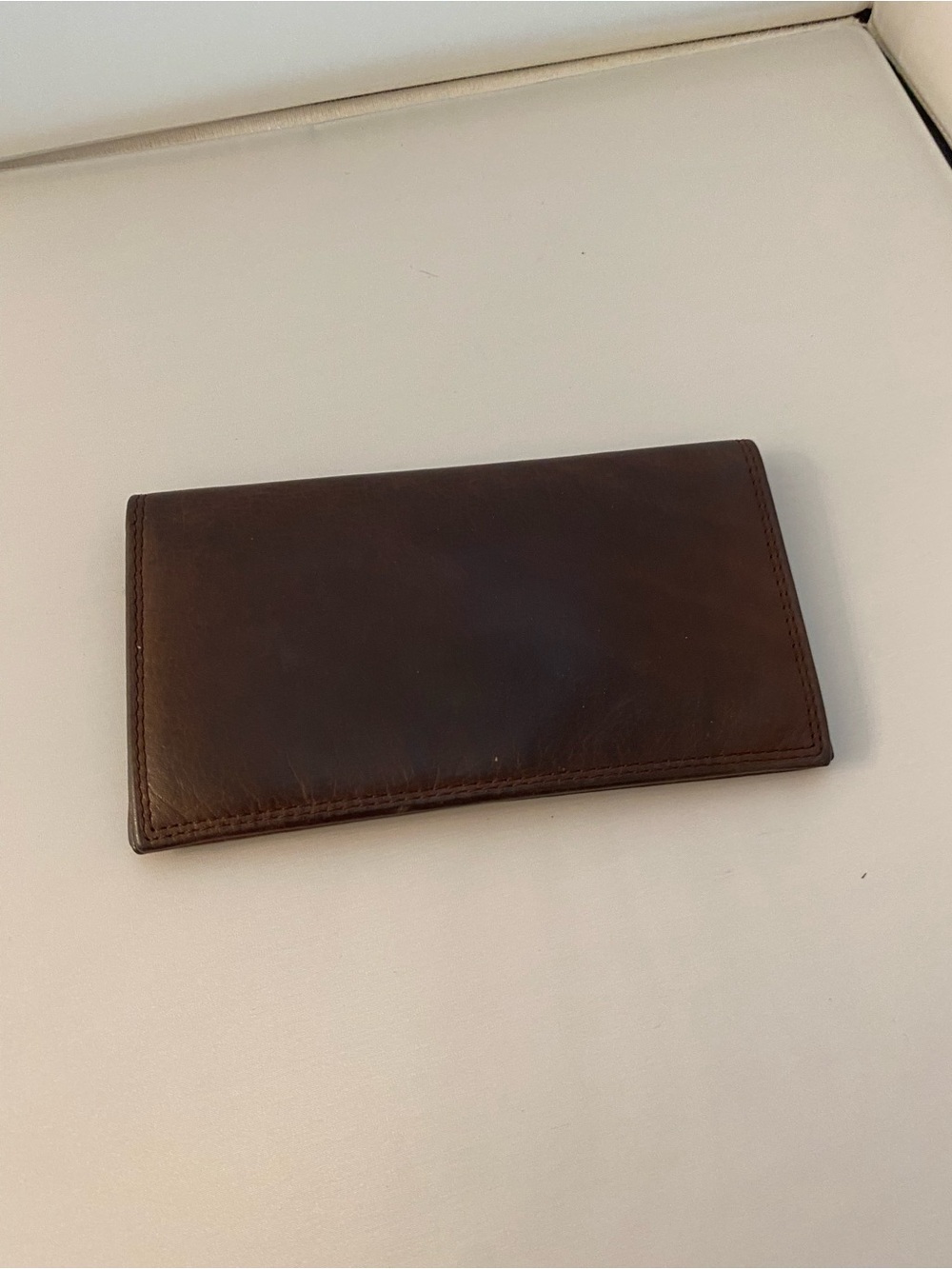 Vintage Fossil Brown Leather Trifold Wallet